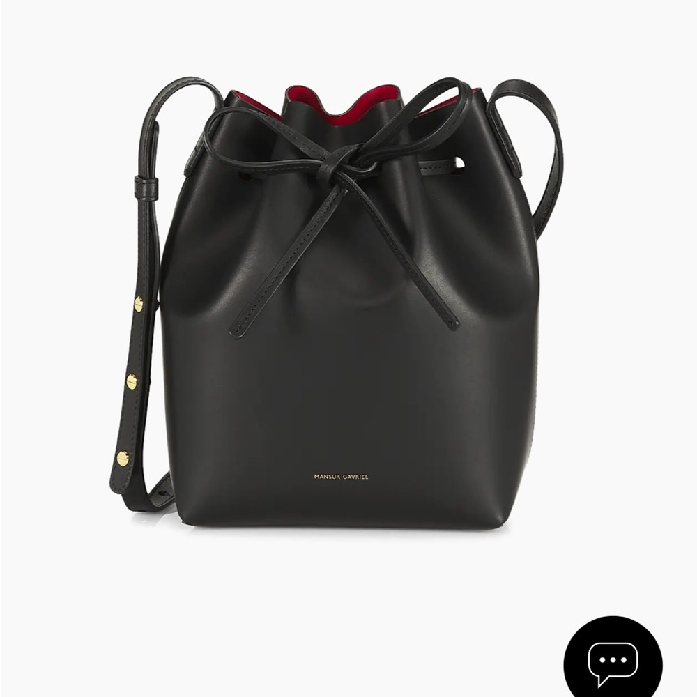 NWT Mansur Gavriel Mini Leather Bucket Bag - Limited Edition Silver Interior